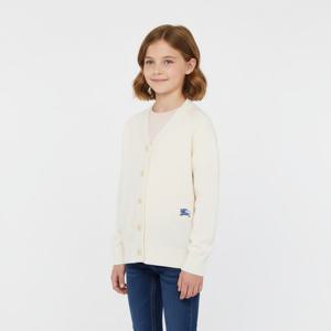 버버리키즈 기사로고 울 V넥 여아 가디건 807305110A