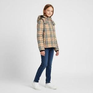 버버리키즈 빈티지체크 후드패딩 여아 자켓 810948912A