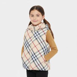 버버리키즈 빈티지체크 리버시블 후드 조끼 여아 자켓 80925158A