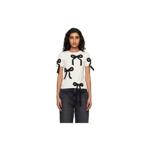 마크제이콥스 티셔츠 오프 화이트 리본 슈렁큰 티셔츠 261190F110008