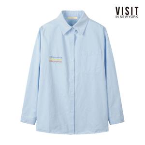 비지트인뉴욕  자수 레터링 카라 포켓 셔츠 (V62LS10)