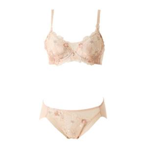 와코루 행사 이월상품 ABCD컵 플로럴 메이크업 브라+햄라인팬티(WBR2081WPT2081H)