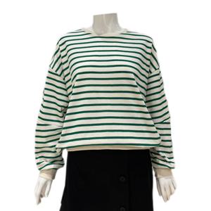 [나인스텝]벌룬소매 잔스트라이프 맨투맨N26NT6106