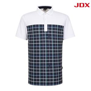 [JDX] [JDX] 남성 체크 블록 요꼬에리 티셔츠(X2TSV2549WH)