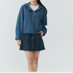 잠뱅이 HC09 여성 미디엄 이디고 밴드 나비 체인자수 플리츠 데님 치마반바지 AQ1DDK170 MB