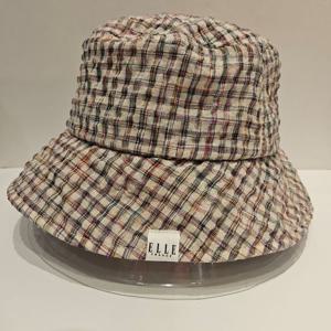 [캡텐(모자)]남녀공용 엘르 체크팝 린넨 벙거지 ELF2UGC008