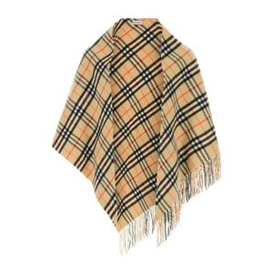 버버리 체크 패턴 프린지 에지 케이프 8113128 A2021