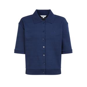 헤지스 여성 26SS 도비조직 반팔 폴로 가디건 로열블루 HSTS6B301B3