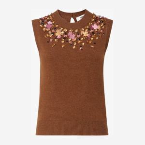 펜디 울 캐시미어 데코레이티브 넥라인 조끼 FZXE01 AUZWF1T6K