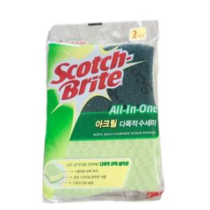 3M스카치브라이트 올인원 아크릴 다목적수세미(2매)