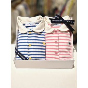 블루독베이비 10 26SS신상스트라이프 우주복2종세트(쌍둥이선물아기옷) (0463706750203)