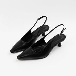[신난다슈]여성 구두 슬링백 힐 5cm 여자 스틸레토 펌프스 뮬 발편한 미들힐 FL267059블랙