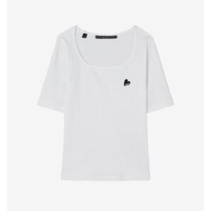 [게스]여성 변형골지 반팔티(YQ2K2436)