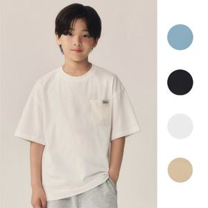 탑텐키즈 MKF3TS1401 남아 밸런스 쿨에어 코튼 우븐 포켓 반팔티