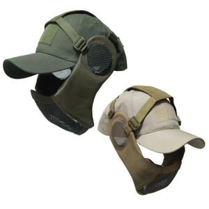 밀리터리룩 서바이벌 야구모자 귀 안면 보호대 마스크 5종 세트