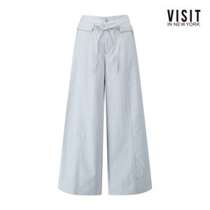 비지트인뉴욕  리본 스트랩 하이웨스트 와이드 팬츠 (V62LP03)
