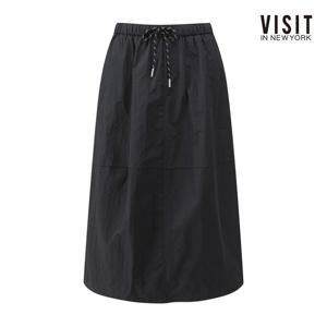 비지트인뉴욕  허리 스트링 바스락 롱 스커트 (V62SR07)