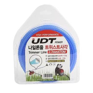 UDT 나일론줄 2.7mm 70M 트위스트 사각형 예초용 예초기날