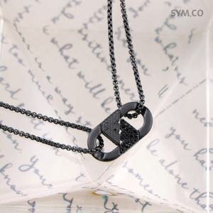 알마니 EGS3173 독수리 엠블럼 블랙 크리스탈 큐빅 장식 남자 스틸 팔찌 d