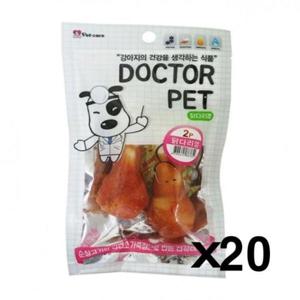 닥터펫 닭다리껌 2p X20개 우피껌 애견 간식 치석제거