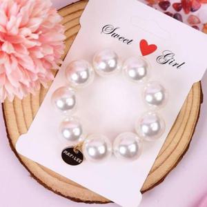 진주 헤어밴드 볼 똥머리 헤어슈슈 코인