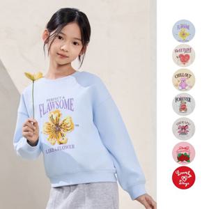 탑텐키즈 MKG1TR2001 여아 더블니트 그래픽 스웨트셔츠