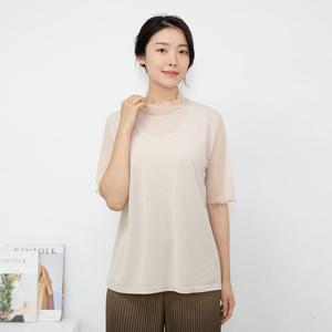 [모슬린]엄마옷 망 하이넥 시스루 반팔티 613FGH416 마담/중년여
