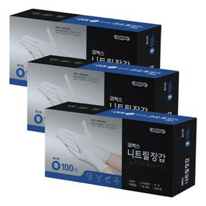 코멕스 니트릴장갑 화이트 M(중) 100매 X 3개