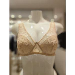 [바바라] ABR4451 노와이어 레이스 부직포 풀컵 브라 (피치스킨)