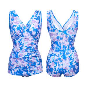 [레노마수영복]여성 실내 플라워 아쿠아 U백 인컵 로우컷 스파 수영복 퍼플-RN-LS2G886-PP