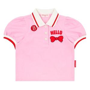 [베베드피노]헬로우 리본 피케 퍼프 소매 카라 티셔츠_BP52TC432-N