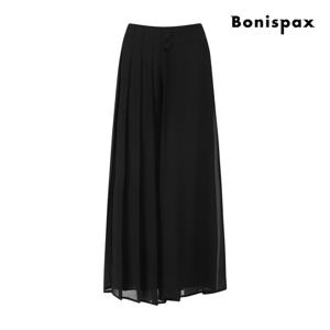 [보니스팍스(여성의류)]하프 플리츠 쉬폰 플레어 팬츠 XQ2PT008M0