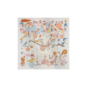 에르메스 르 포미에 셀리에 스카프 90 실크 트윌   블랑 블루 글라시에 아브리꼬 H004307S06