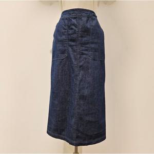 [비지트인뉴욕]허리 반밴딩 H라인 데님스커트 VC3SR05