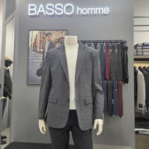 [바쏘옴므]심플 포인트배색울혼방 여름쿨자켓WSZ2JS63A_OD