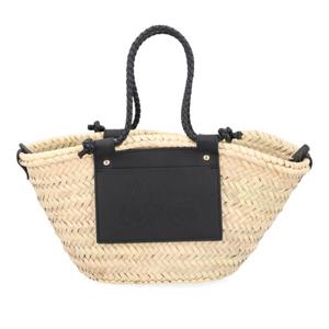 까스따네르 위빙 팜 리프 더블 핸들 토트백 025743 100 NEGRO