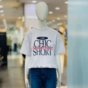 [클리지]라운드 반팔 박스핏 시크 맨투맨 CQ3WTS13