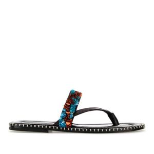 드리스반노튼 비즈 스트랩 가죽 플립플롭 2610117730857 503