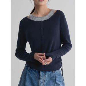 (356251CC2R) [에잇세컨즈] 레이어드 풀오버  네이비