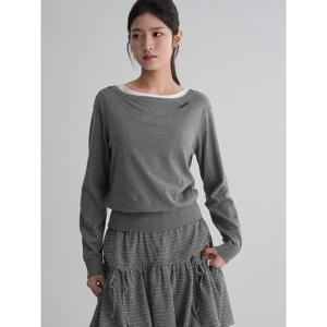 (356251WM63) [에잇세컨즈] 보트넥 풀오버  그레이