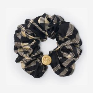 버버리 체크 버튼 디테일 실크 스크런치 8119730