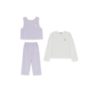 M MLB키즈트레이닝세트 TQK 7FS1V2151-43LDM 바시티 여아 조끼 티셔츠 3 세트 보스턴 레드삭스