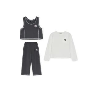 M MLB키즈트레이닝세트 TQK 7FS1V2151-50CGS 바시티 여아 조끼 티셔츠 3 세트 뉴욕양키스