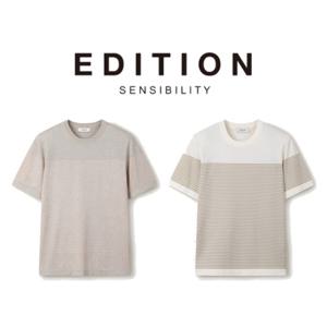 [에디션앤드지]26 SS 남자반팔니트 리넨 라이크 라운드넥 반팔 니트 2종 1택 NEG2ER1933 DR4