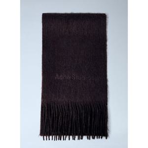 아크네스튜디오 로고 자수 프린지 울 머플러 CA0405 DSG