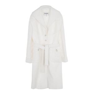 [엘러브] 새상품 샤넬 26C 판타지아 시퀸 트위드 코트 38 화이트 6ET0490