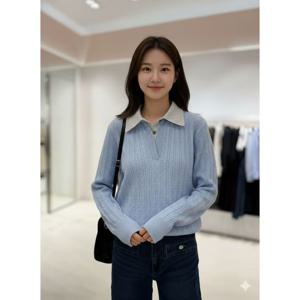 [숲]셔츠레이어드 일체형 긴팔니트  SC3LK601