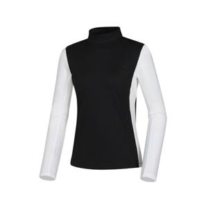 [와이드앵글]   WWP24231Z1   TO 버티컬 컬러블록 하이넥 티셔츠 L (Black)