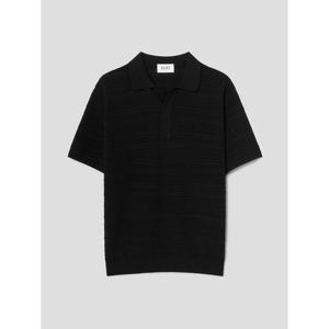 [갤럭시 라이프스타일] 조직감 오픈 카라넥 스웨터  블랙 (GC6351M015)