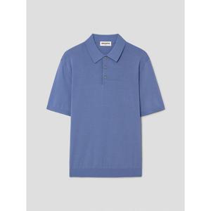 [로가디스] 레이온 혼방 레귤러 핏 반소매 칼라넥 스웨터  스카이 블루 (RY6351P51Q)